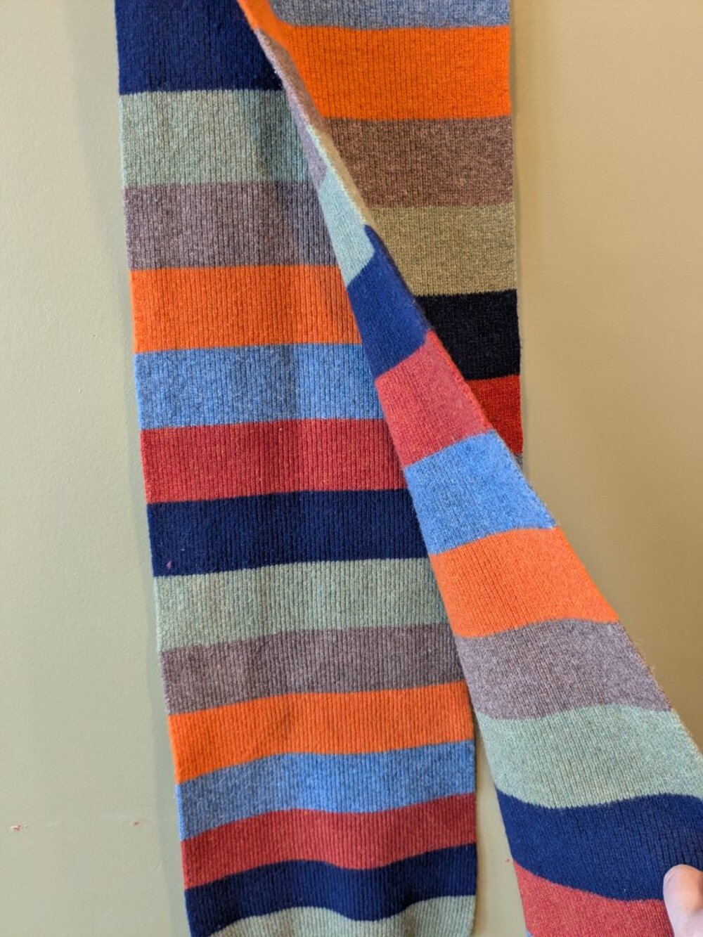 Gap 100% Lambswool Winter Scarf Multicolor Color Block Striped Retro Unisex Knit - Picture 2 of 7
